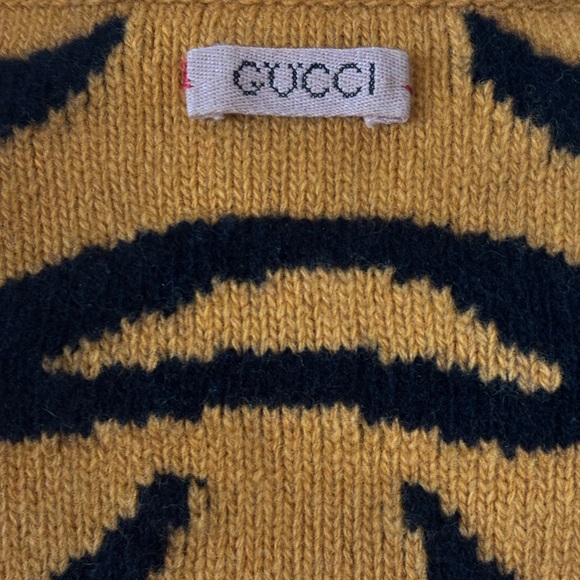 Vintage Gucci Tiger Wool Sweater – Made in Italy Grey Knit Pullover - Picture 6 of 7